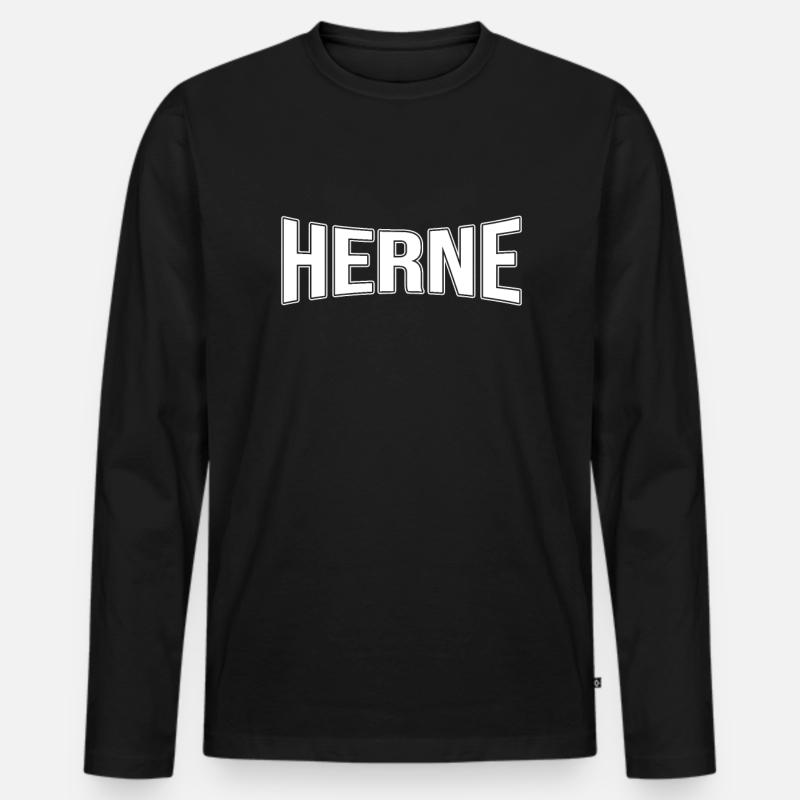 Herne - Männer Premium Bio Langarmshirt - Schwarz