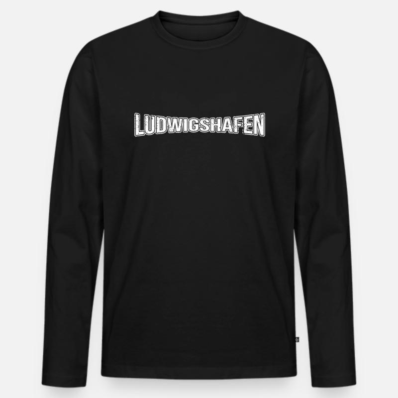 Ludwigshafen - Männer Premium Bio Langarmshirt - Schwarz