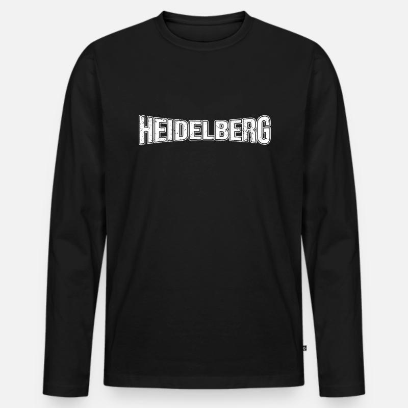 Heidelberg - Männer Premium Bio Langarmshirt - Schwarz