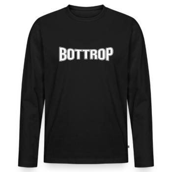 Bottrop - Männer Premium Bio Langarmshirt - Schwarz - Vorne - Nico (187cm)