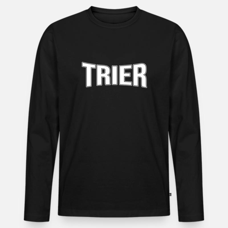 Trier - Männer Premium Bio Langarmshirt - Schwarz