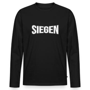 Siegen - Männer Premium Bio Langarmshirt - Schwarz - Vorne - Nico (187cm)