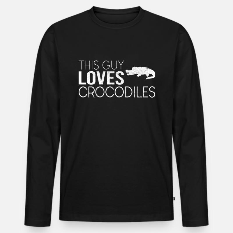 Typ Krokodil Spruch - Männer Premium Bio Langarmshirt - Schwarz