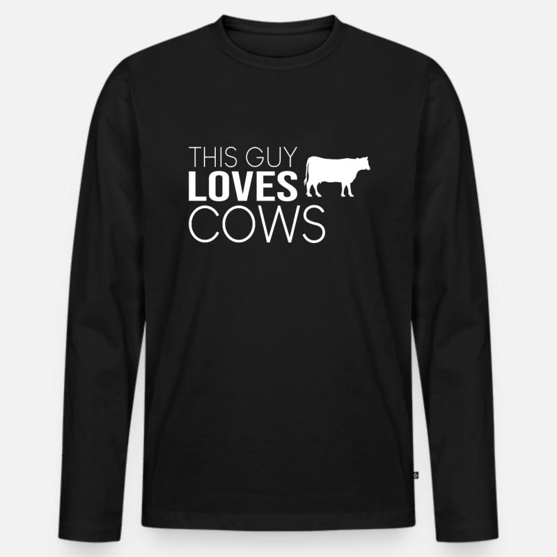 Typ Kuh Spruch - Männer Premium Bio Langarmshirt - Schwarz