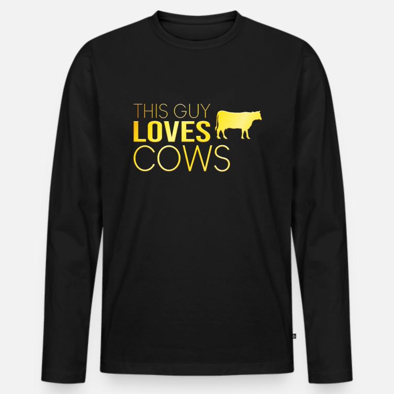 Typ Kuh Spruch - Männer Premium Bio Langarmshirt - Schwarz