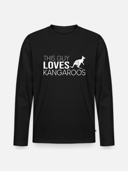 Typ Känguru Spruch - Männer Premium Bio Langarmshirt - Schwarz