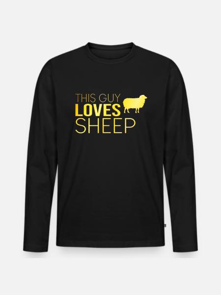 Typ Schaf Spruch - Männer Premium Bio Langarmshirt - Schwarz