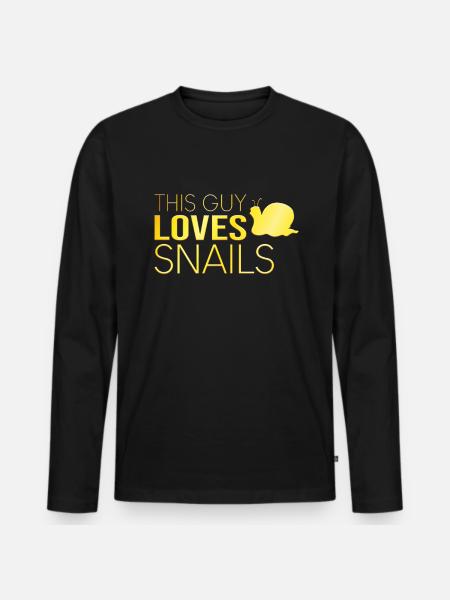 Mädchen Schnecke Spruch - Männer Premium Bio Langarmshirt - Schwarz