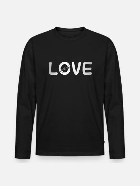 Kite surfing Liebe - Männer Premium Bio Langarmshirt - Schwarz