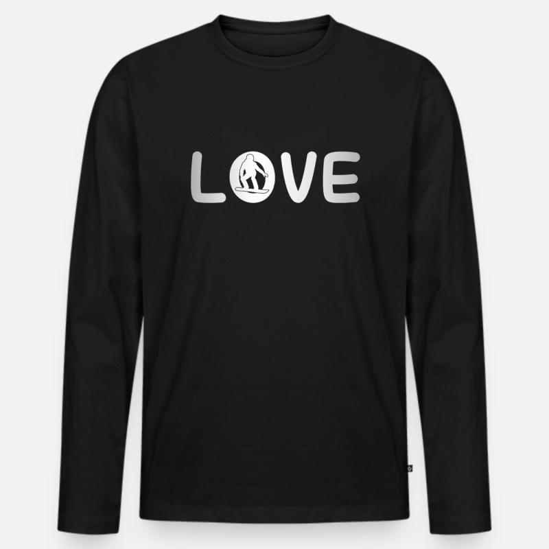 Snowboarding Liebe - Männer Premium Bio Langarmshirt - Schwarz