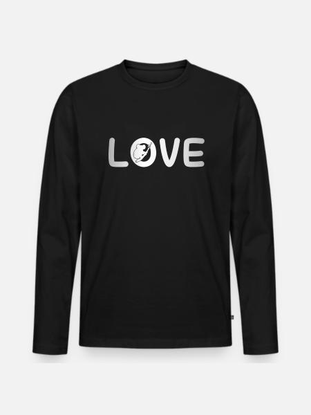 Koala Liebe - Männer Premium Bio Langarmshirt - Schwarz