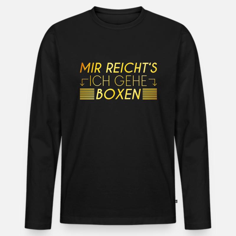Boxen Spruch - Männer Premium Bio Langarmshirt - Schwarz