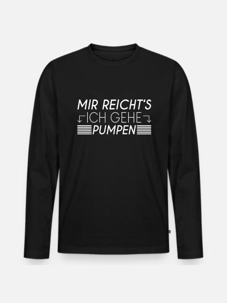 Pumpen Spruch - Männer Premium Bio Langarmshirt - Schwarz