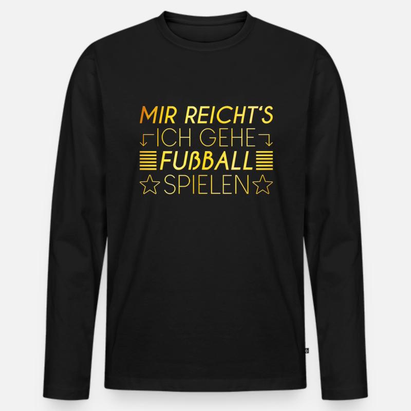 Fußball Spruch - Männer Premium Bio Langarmshirt - Schwarz