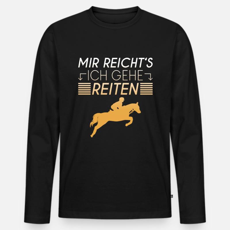 Reiten Spruch - Männer Premium Bio Langarmshirt - Schwarz