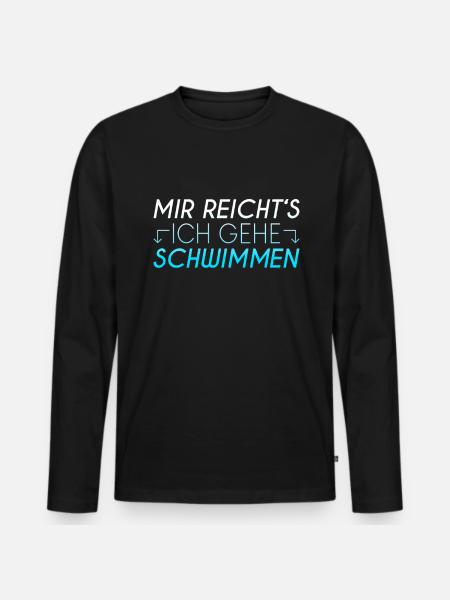 Schwimmen Spruch - Männer Premium Bio Langarmshirt - Schwarz