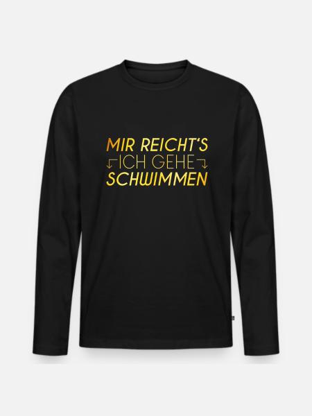 Schwimmen Spruch - Männer Premium Bio Langarmshirt - Schwarz