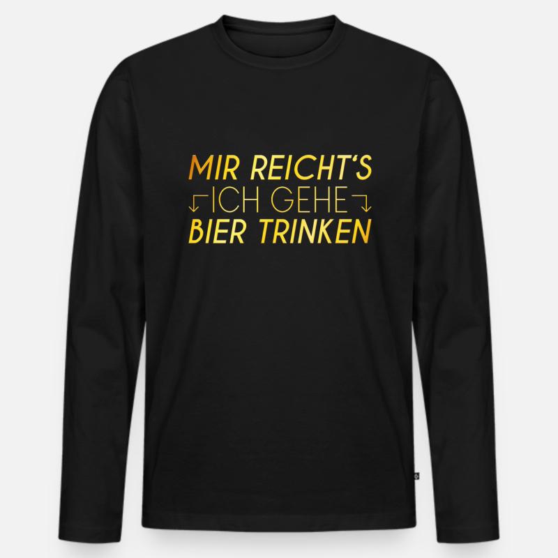 Bier Spruch - Männer Premium Bio Langarmshirt - Schwarz