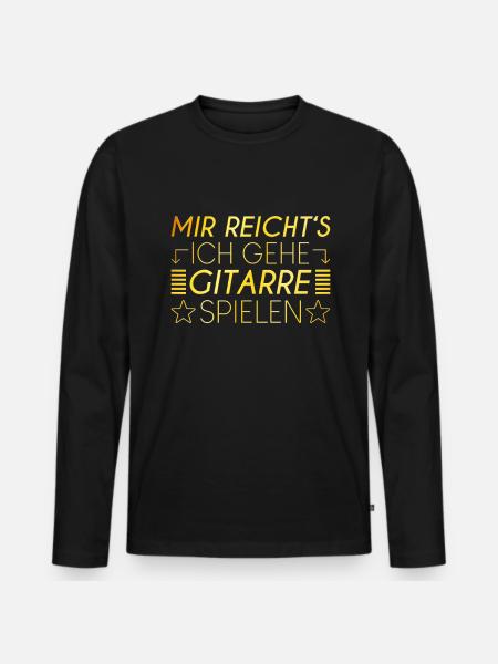 Gitarre Spruch - Männer Premium Bio Langarmshirt - Schwarz