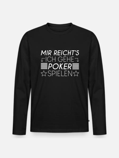 Poker Spruch - Männer Premium Bio Langarmshirt - Schwarz
