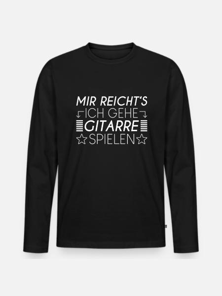 Gitarre Spruch - Männer Premium Bio Langarmshirt - Schwarz