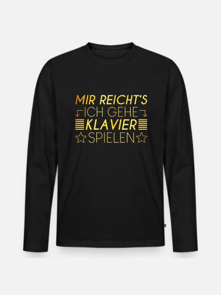 Klavier Spruch - Männer Premium Bio Langarmshirt - Schwarz