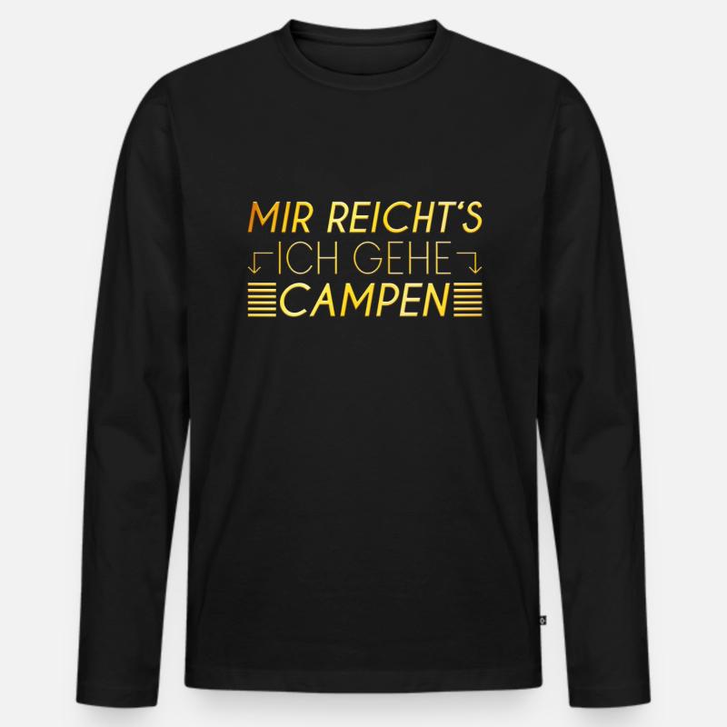 Camping Spruch - Männer Premium Bio Langarmshirt - Schwarz
