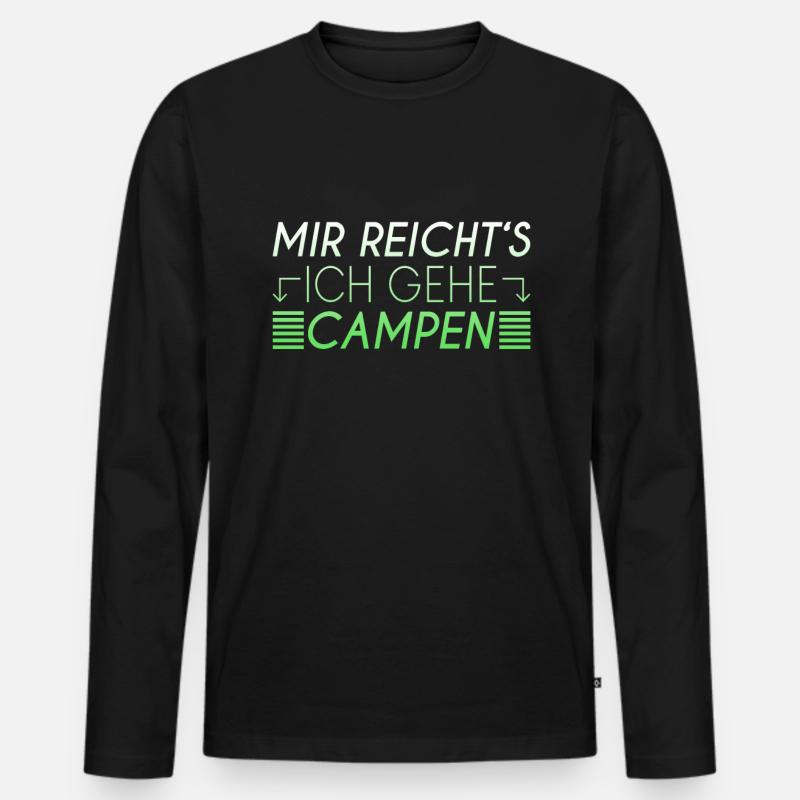 Camping Spruch - Männer Premium Bio Langarmshirt - Schwarz