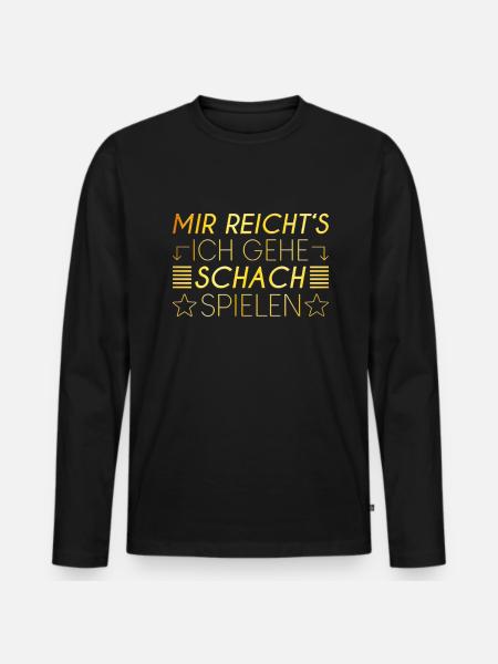 Schach Spruch - Männer Premium Bio Langarmshirt - Schwarz