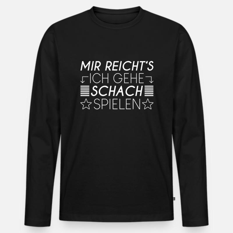 Schach Spruch - Männer Premium Bio Langarmshirt - Schwarz