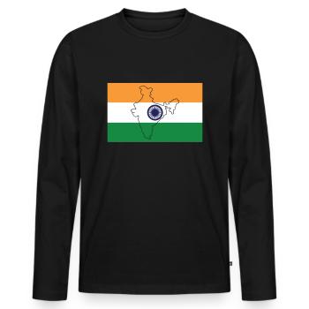 Drapeau de l’Inde - T-shirt manches longues Premium bio Homme - noir - Devant - Nico (187cm)