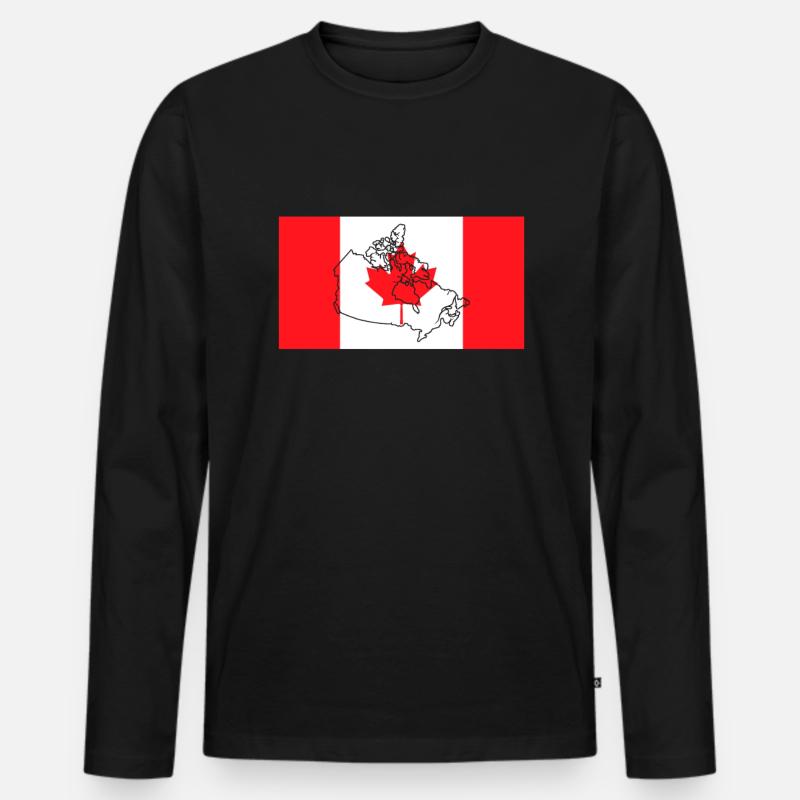 Kanada - Männer Premium Bio Langarmshirt - Schwarz
