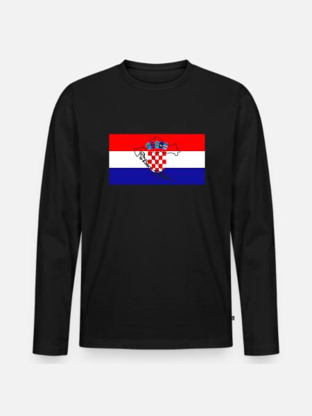 Croatia Flag - Men's Premium Organic Long Sleeve Shirt - black