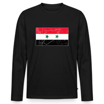 Drapeau de l’Irak - T-shirt manches longues Premium bio Homme - noir - Devant - Nico (187cm)