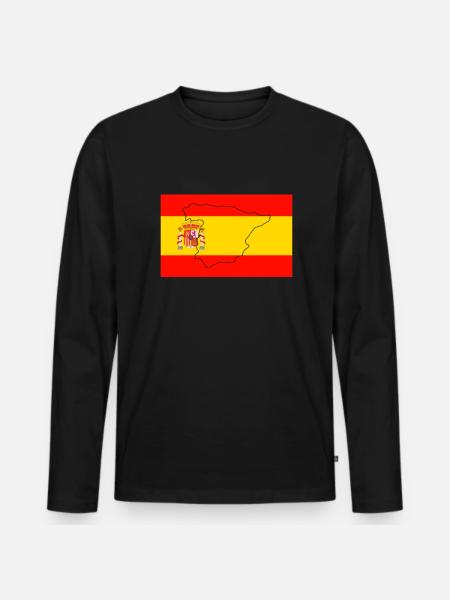 Spain Flag - Men's Premium Organic Long Sleeve Shirt - black