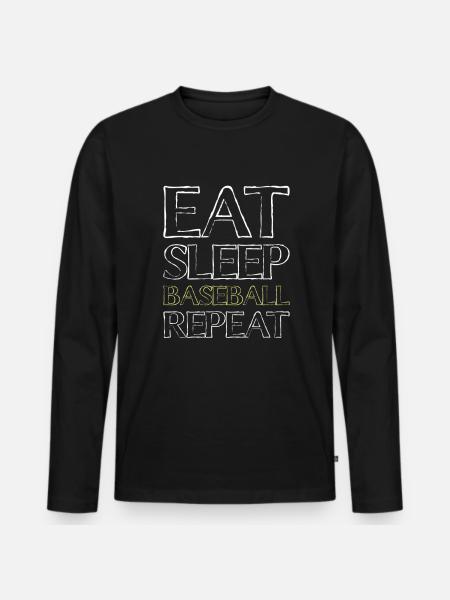 Eating Sleep Baseball - Men's Premium Organic Long Sleeve Shirt - black