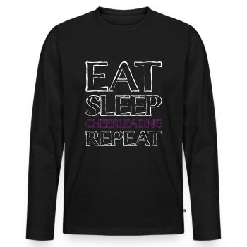 eat sleep cheerleading - Männer Premium Bio Langarmshirt - Schwarz - Vorne - Nico (187cm)