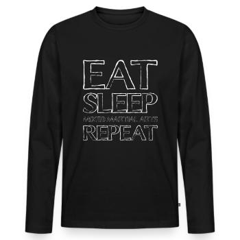 Eating Sleep Martial Arts - Men's Premium Organic Long Sleeve Shirt - black - Front - Nico (187cm)