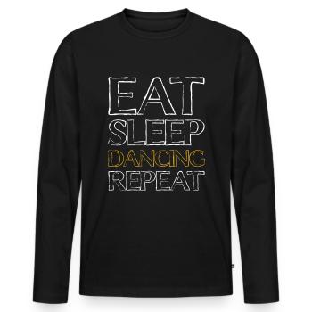 Manger sleep dancing - T-shirt manches longues Premium bio Homme - noir - Devant - Nico (187cm)