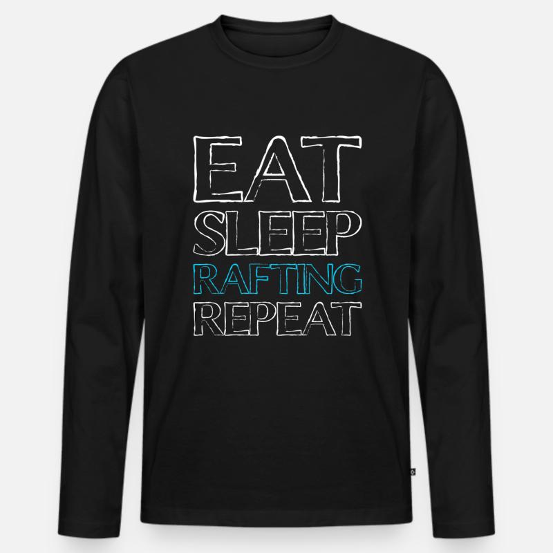 eat sleep rafting - Männer Premium Bio Langarmshirt - Schwarz