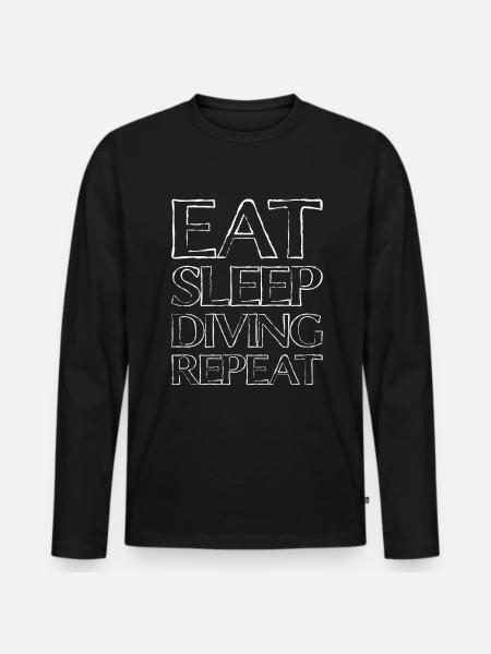 Eating Sleep Diving - Men's Premium Organic Long Sleeve Shirt - black