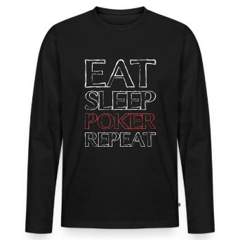 Eating Sleep Poker - Men's Premium Organic Long Sleeve Shirt - black - Front - Nico (187cm)
