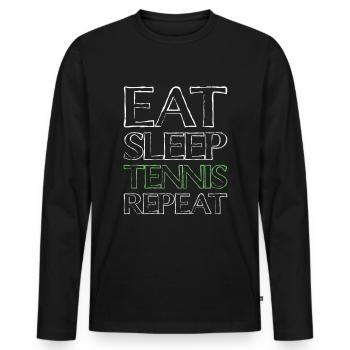 Eating Sleep Tennis - Men's Premium Organic Long Sleeve Shirt - black - Front - Nico (187cm)