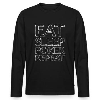 Eating Sleep Poker - Men's Premium Organic Long Sleeve Shirt - black - Front - Nico (187cm)