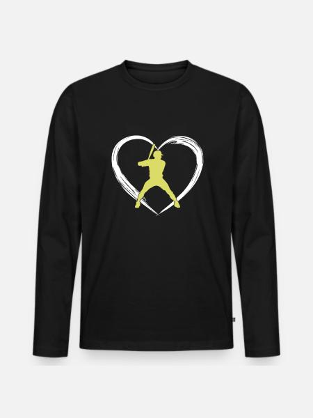 l’amour du baseball - T-shirt manches longues Premium bio Homme - noir