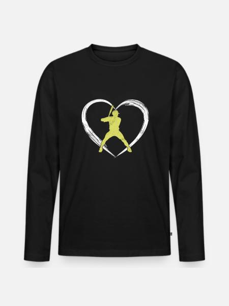 l’amour du baseball - T-shirt manches longues Premium bio Homme - noir