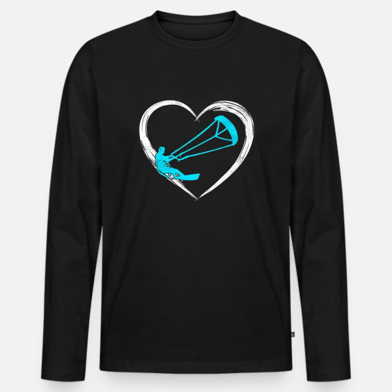 kitesurfing love - Männer Premium Bio Langarmshirt - Schwarz