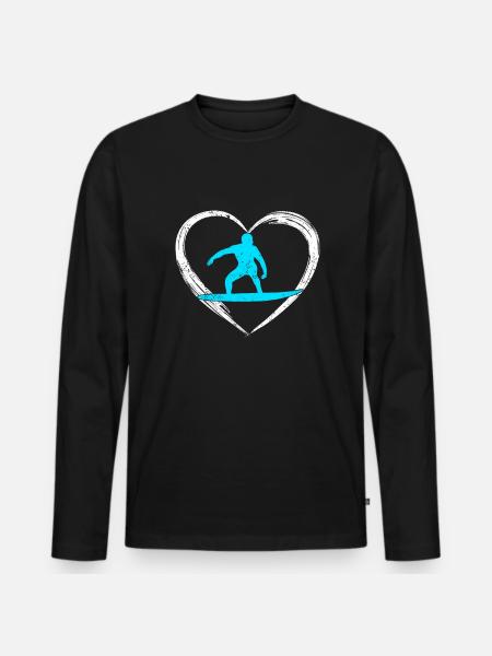 Amour du surf - T-shirt manches longues Premium bio Homme - noir