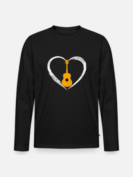 Guitar love - Men's Premium Organic Long Sleeve Shirt - black