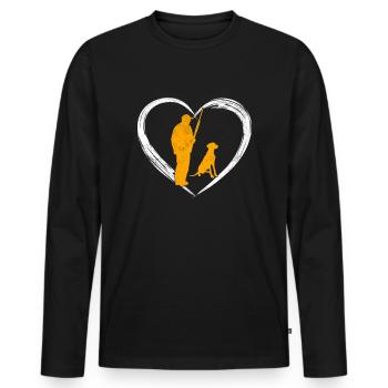 Jagd Liebhaber - Männer Premium Bio Langarmshirt - Schwarz - Vorne - Nico (187cm)